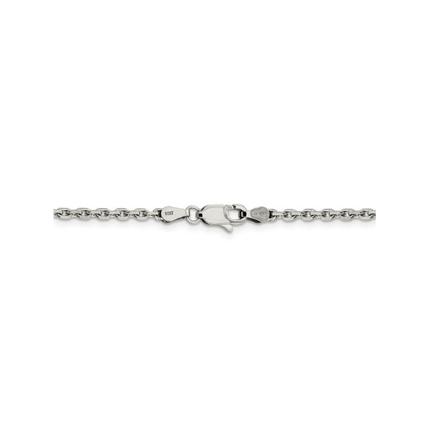 14k Solid D Cut Cable Chain Jewelry Gifts for Women in White Gold Choice of Lengths 16 18 20 24 30 and 0.5mm 0.95mm 1.3mm 1.65mm 